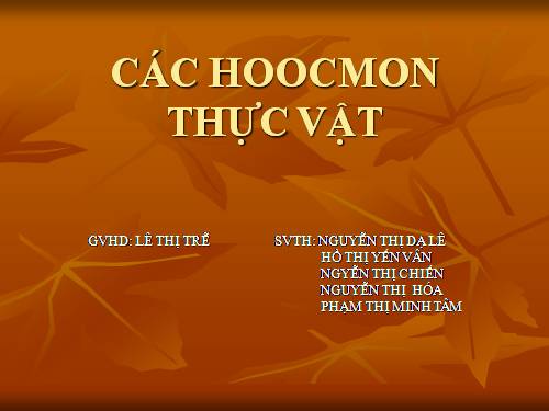 Bài 35. Hoocmôn thực vật