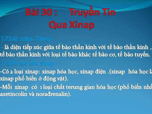 Bài 30. Truyền tin qua xináp