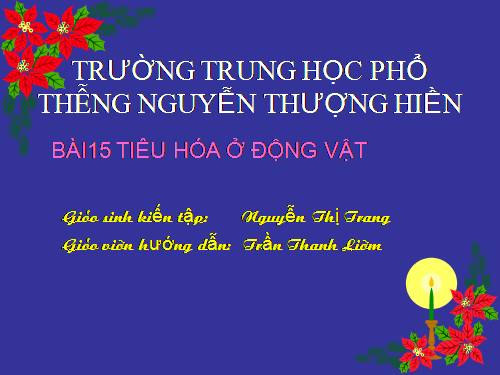 Bài 15. Tiêu hoá ở động vật