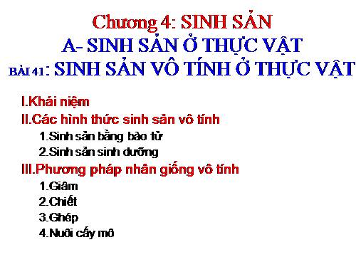 Bài 41. Sinh sản vô tính ở thực vật