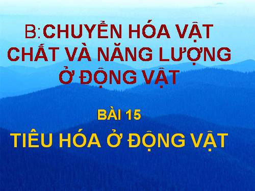 Bài 15. Tiêu hoá ở động vật