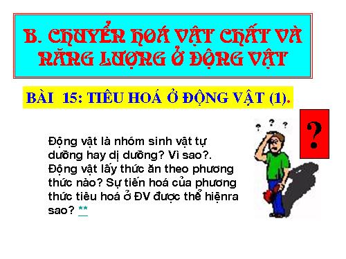 Bài 15. Tiêu hoá ở động vật