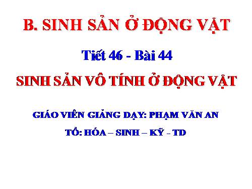 Bài 44. Sinh sản vô tính ở động vật