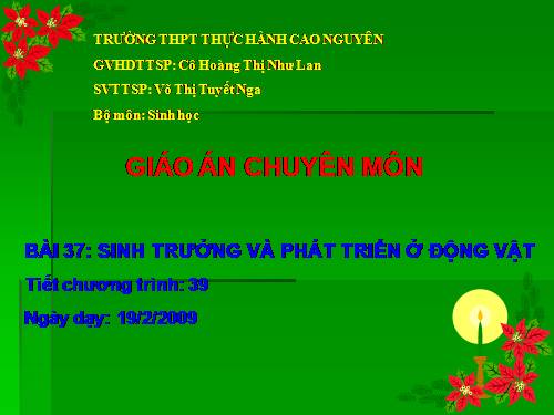 Bài 37. Sinh trưởng và phát triển ở động vật