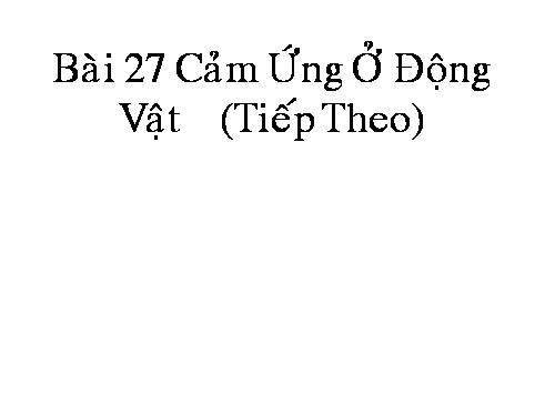 Bài 27. Cảm ứng ở động vật (tiếp theo)