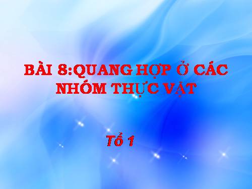 Bài 8. Quang hợp ở thực vật