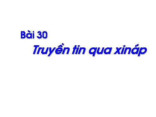 Bài 30. Truyền tin qua xináp