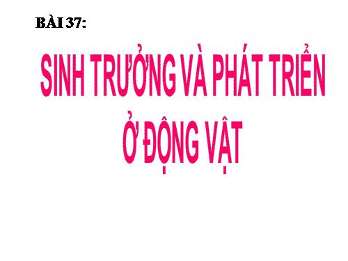 Bài 37. Sinh trưởng và phát triển ở động vật