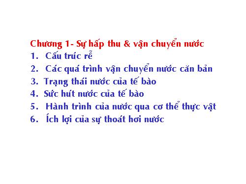 Bài 1. Sự hấp thụ nước và muối khoáng ở rễ