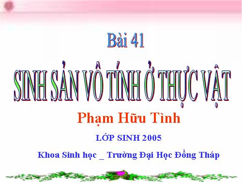 Bài 41. Sinh sản vô tính ở thực vật