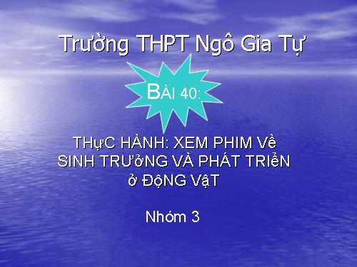 Bài 40. Thực hành: Xem phim về sinh trưởng và phát triển ở động vật