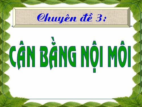 Bài 20. Cân bằng nội môi