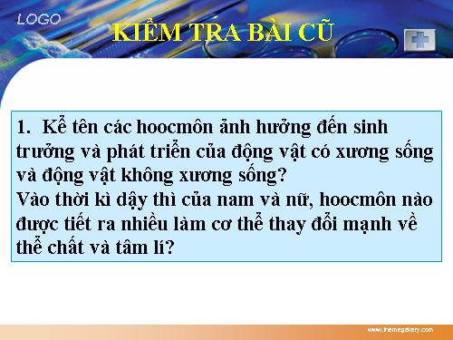 Bài 39. Các nhân tố ảnh hưởng đến sinh trưởng và phát triển ở động vật (tiếp theo)