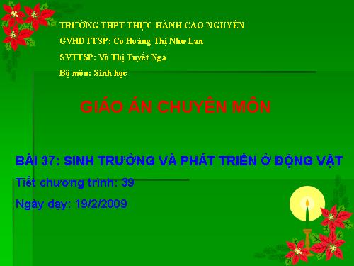 Bài 37. Sinh trưởng và phát triển ở động vật