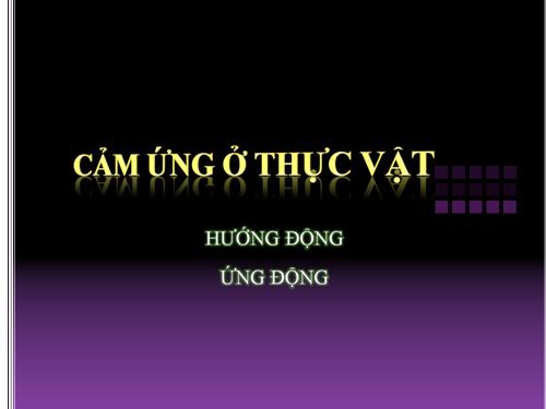 Thực hành : Cảm ứng ở thực vật