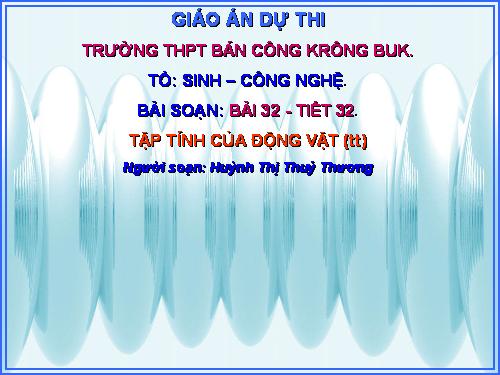 Bài 32. Tập tính của động vật (tiếp theo)