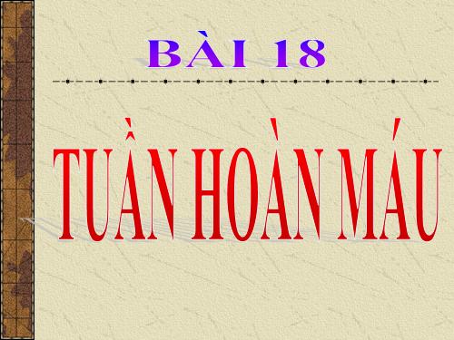 Bài 18. Tuần hoàn máu