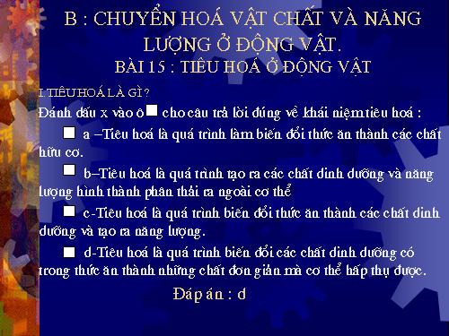 Bài 15. Tiêu hoá ở động vật