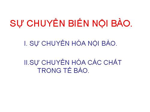 Sự chuyển biến nội bào