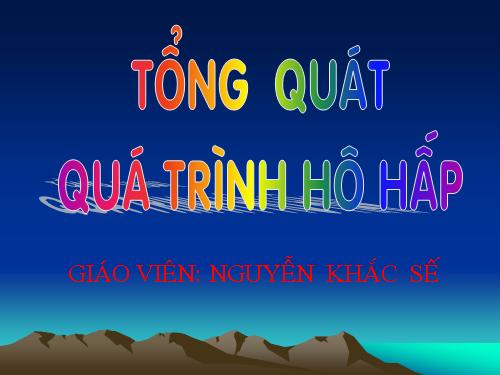 Tổng quát Hô hấp