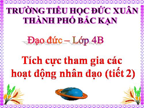 Bài 12. Tích cực tham gia các hoạt động nhân đạo