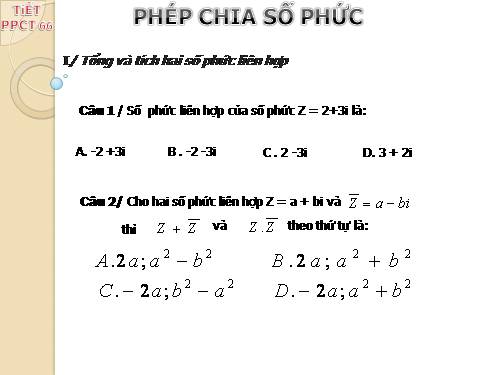 Chương IV. §1. Số phức