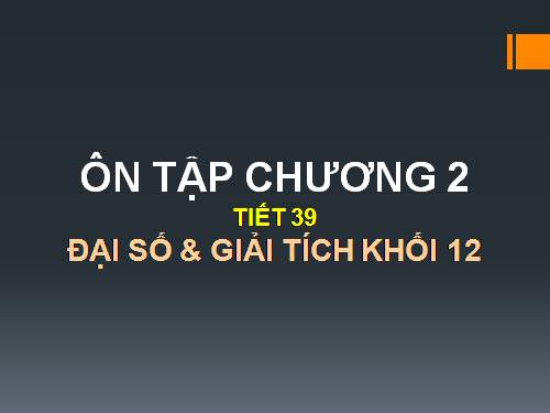 Ôn tập Chương II. Hàm số lũy thừa. Hàm số mũ và Hàm số Lôgarit