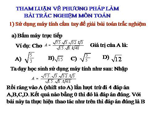 tham luan ve cach lam bai trac nghiem