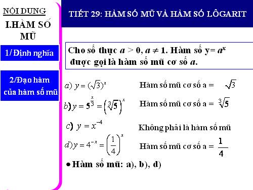 Chương II. §4. Hàm số mũ. Hàm số Lôgarit