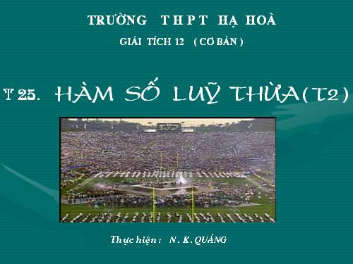 Chương II. §2. Hàm số lũy thừa