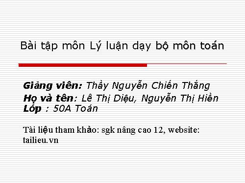 NGUYÊN HÀM ( 50 A SP TOÁN- ĐH VINH)