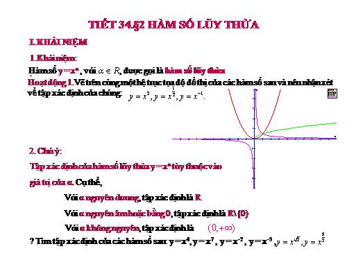 Chương II. §2. Hàm số lũy thừa