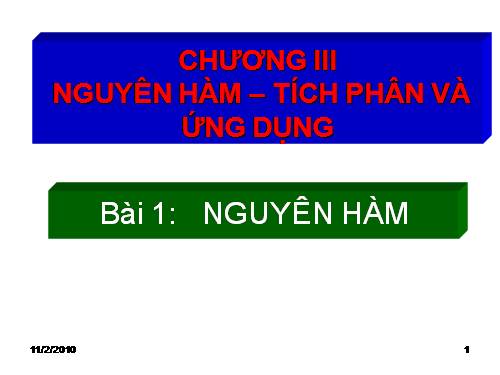 Chương III. §1. Nguyên hàm