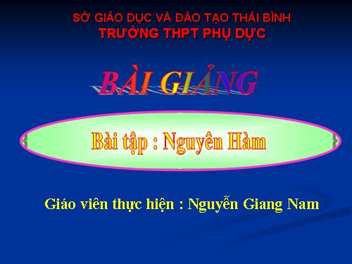 Chương III. §1. Nguyên hàm