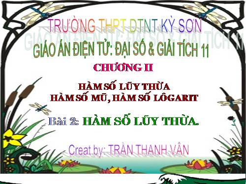 Chương II. §2. Hàm số lũy thừa