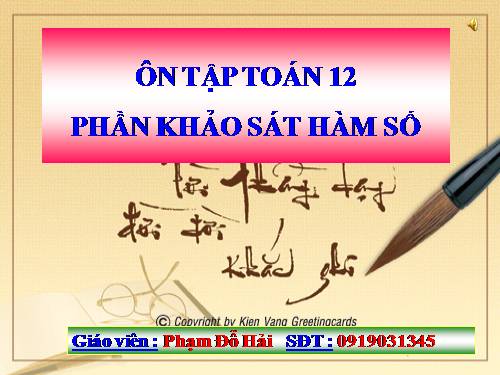 Ôn tập Chương I. Ứng dụng đạo hàm để khảo sát và vẽ đồ thị hàm số