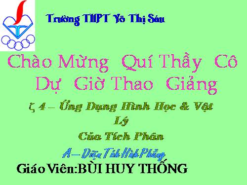 Ứng dụng hình học và vật lý của tích phân