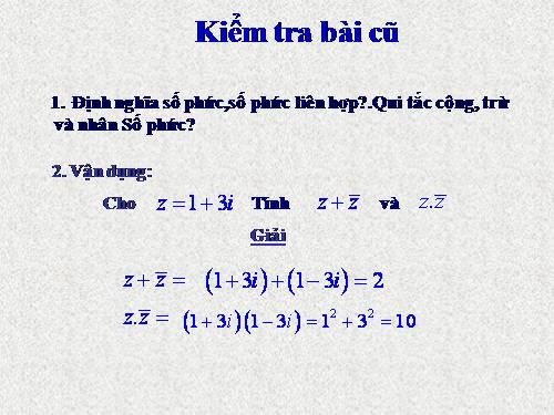 Chương IV. §3. Phép chia số phức