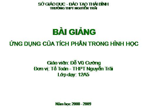 Chương III. §3. Ứng dụng của tích phân trong hình học