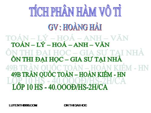 NGUYÊN  HÀM ,HÀM SỐ HỮU TỈ