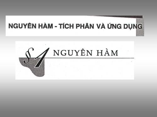 Chương III. §1. Nguyên hàm