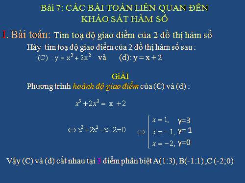 bÀI TOÁN LIÊN QUAN ĐẾN KHẢO SÁT HÀM SỐ