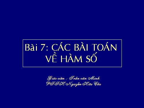 Các bài toán về hàm số 3