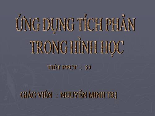 Chương III. §3. Ứng dụng của tích phân trong hình học