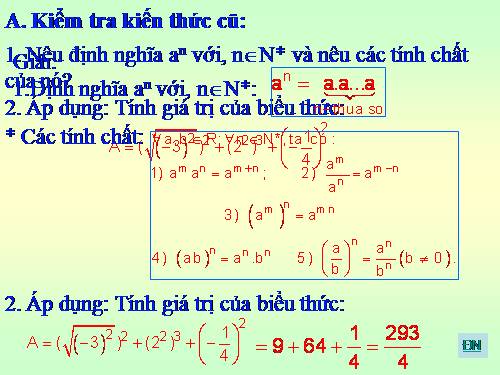 Chương II. §1. Lũy thừa