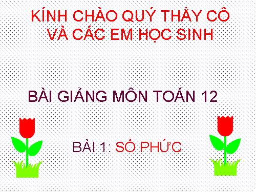 Chương IV. §1. Số phức