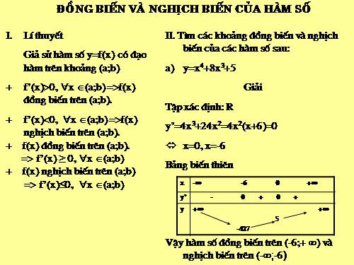 Chương I. §1. Sự đồng biến, nghịch biến của hàm số