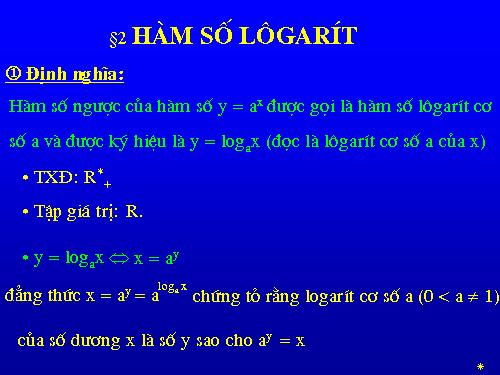 Chương II. §4. Hàm số mũ. Hàm số Lôgarit