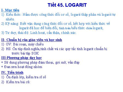 Chương II. §3. Lôgarit