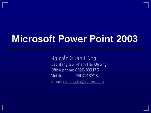 Hướng dẫn Power Point